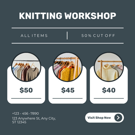 Discount on All Knitted Sweaters Animated Post Design Template