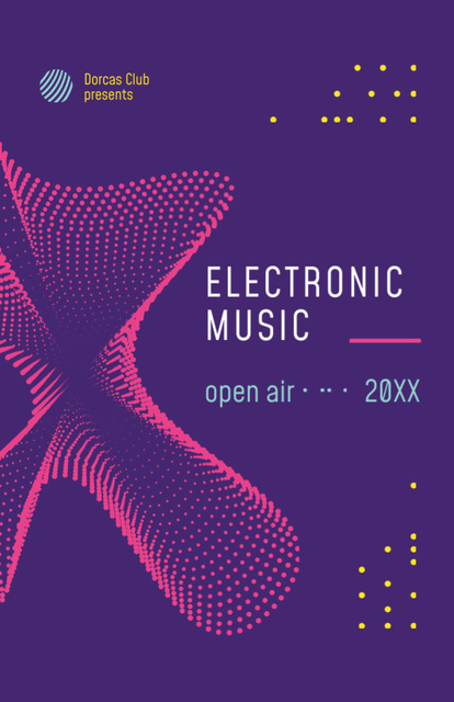 Popular Club Promoting Electronic Music Festival Flyer 5.5x8.5in Tasarım Şablonu