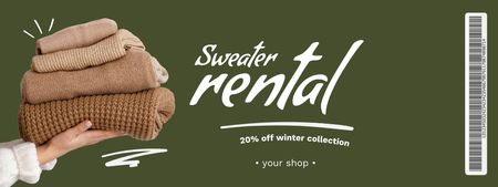 Rental sweaters olive green Coupon Design Template