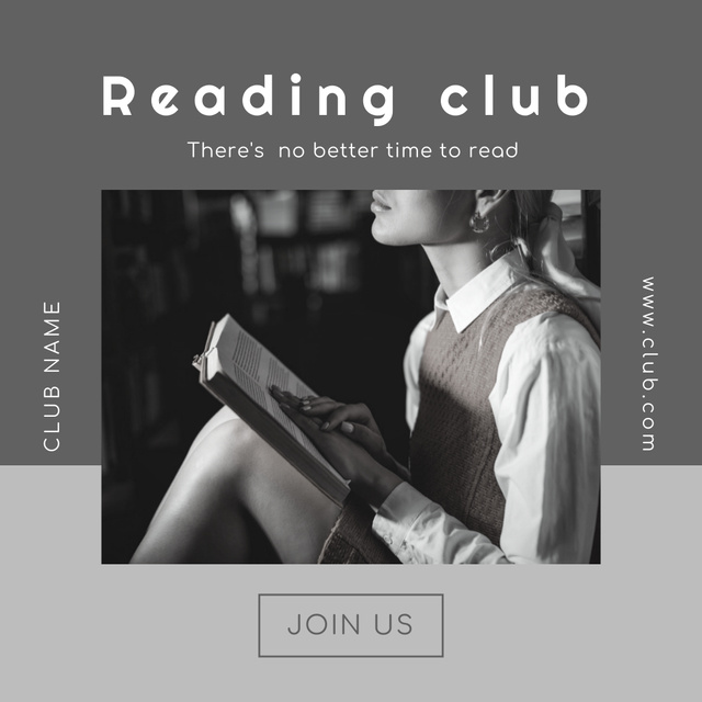 Exciting Book Reading Club Promotion Instagram Design Template