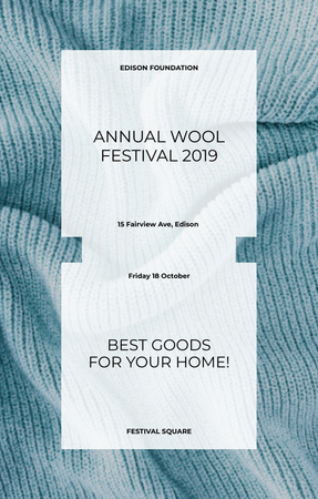 Annual Wool Festival And Knitting For Home Various Goods Invitation 4.6x7.2in Design Template
