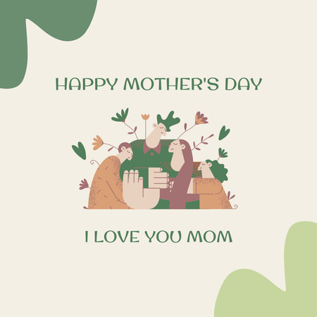 Ontwerpsjabloon van Instagram van Cute Mother's Day Holiday Greeting