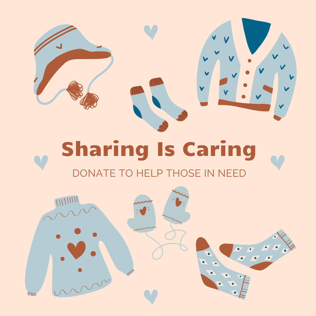 Template di design Charity Event with Clothes Donation in Pink Instagram