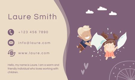 Babysitting Services Offer Business card Design Template