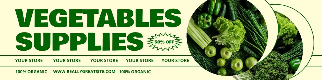 Ontwerpsjabloon van Twitter van Farm Vegetables Supplies