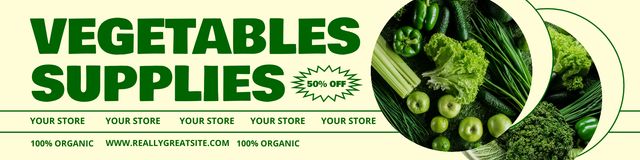 Farm Vegetables Supplies Twitter Design Template