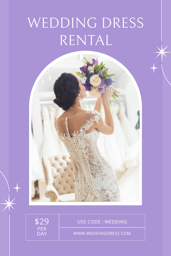 Ontwerpsjabloon van Pinterest van Salon of Rental Wedding Dresses