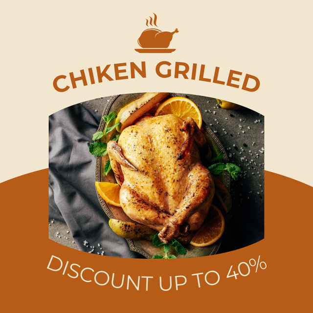 Delicious Grilled Chicken Instagram tervezősablon