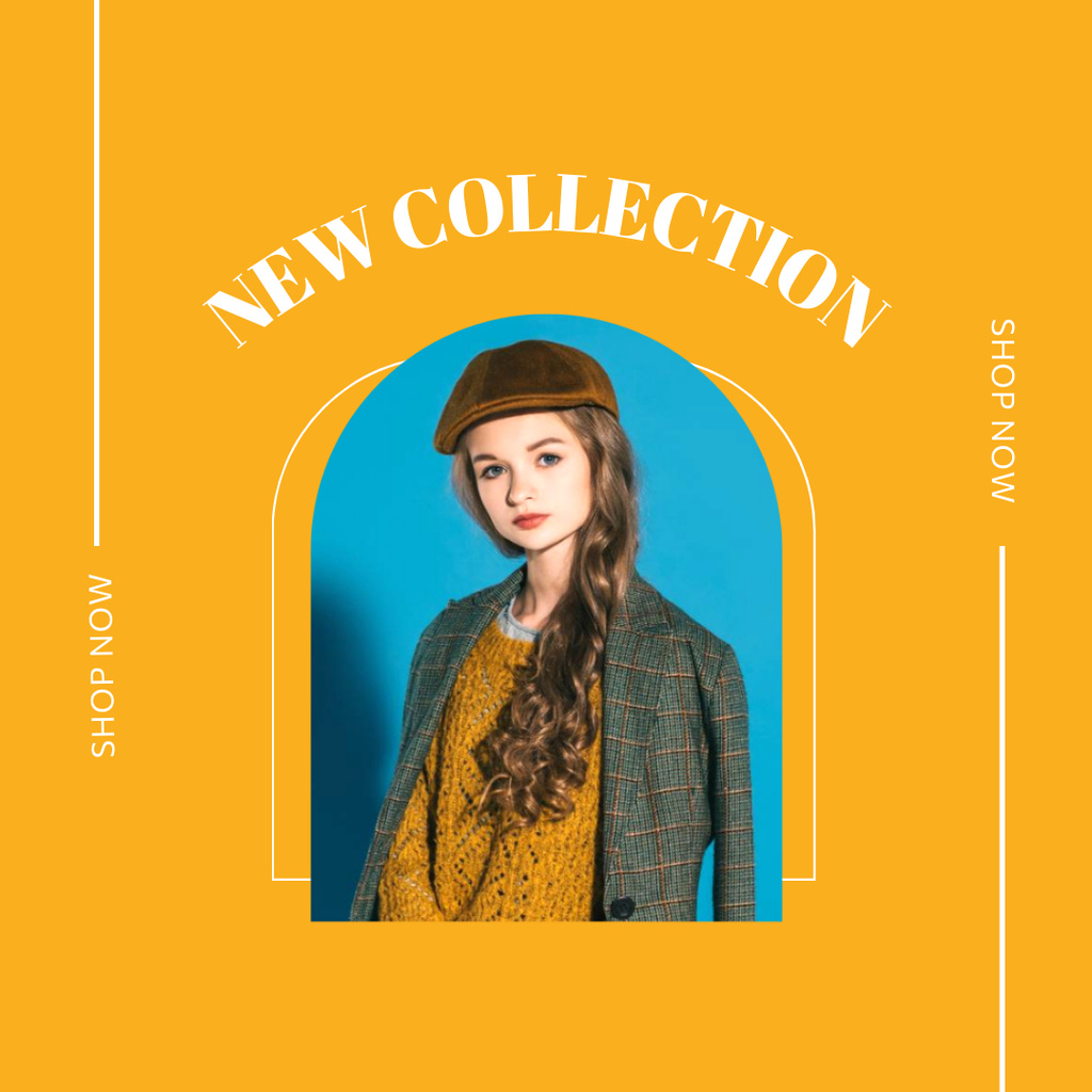 Yellow New Collection of Female Clothes Instagramデザインテンプレート