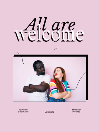 Designvorlage Inspirational Phrase with Diverse People für Poster US