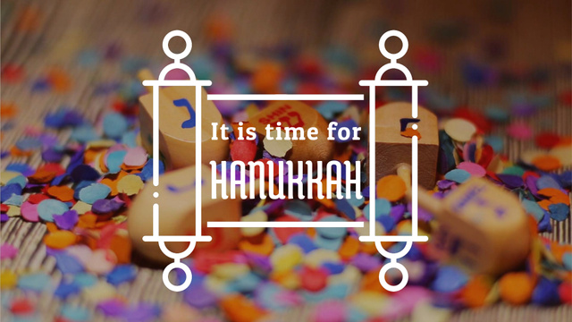 Designvorlage Happy Hanukkah dreidels für Full HD video