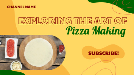 Template di design Fantastico canale sulla preparazione della pizza con condimenti YouTube intro