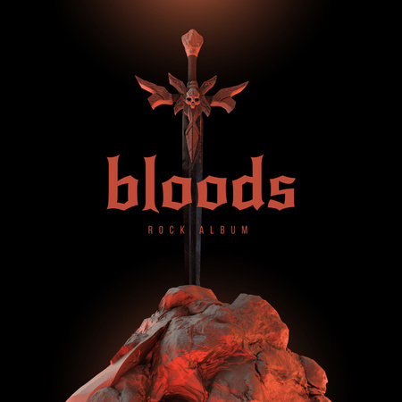 Ontwerpsjabloon van Album Cover van Bloods Rock-albumcover
