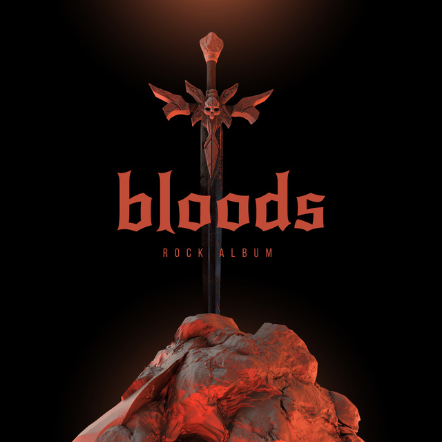 Modèle de visuel Bloods Rock Album Cover  - Album Cover