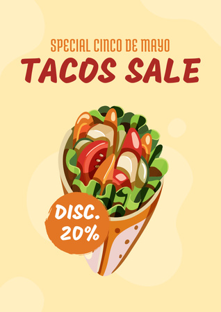 Platilla de diseño Tacos sale Poster