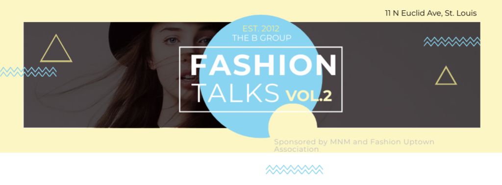 Fashion talks with Young attractive Woman Facebook cover Πρότυπο σχεδίασης