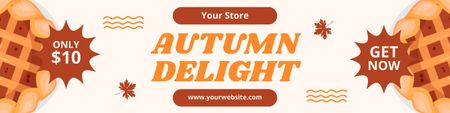Autumn Delights And Pies With Discounts Twitter Design Template