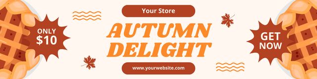 Autumn Delights And Pies With Discounts Twitter Tasarım Şablonu