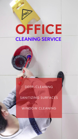 Office Cleaning Service With Options And Mop TikTok Video Πρότυπο σχεδίασης