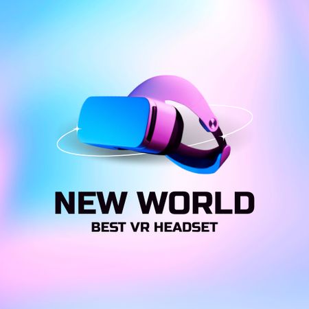 Advertisement for Best VR Headset Logo Design Template