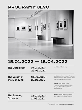 Art Gallery Exhibition Announcement Poster US Design Template