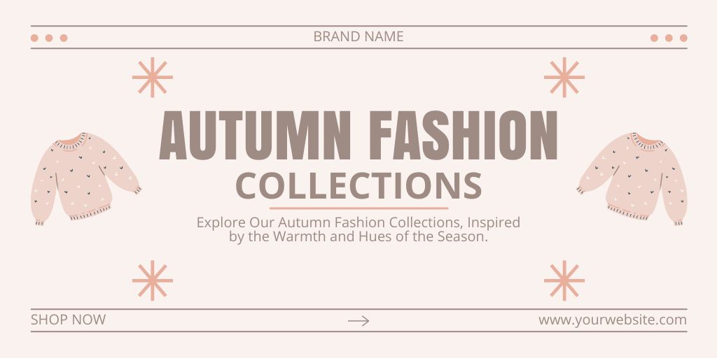Pastel Autumn Collection Sale Twitter Šablona návrhu