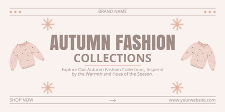 Platilla de diseño Pastel Autumn Collection Sale Twitter