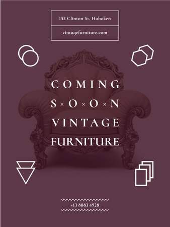 Plantilla de diseño de Antique Furniture Ad Luxury Armchair Poster US 