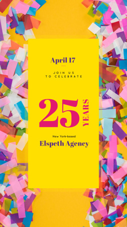 Designvorlage Anniversary Celebration with Confetti für Instagram Story