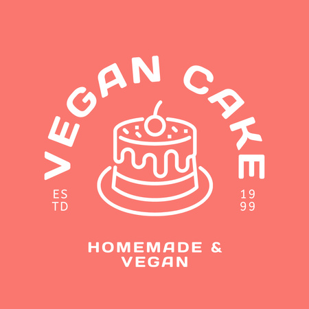 Homemade Bakery Ad with Vegan Cake Logo 1080x1080px Modelo de Design