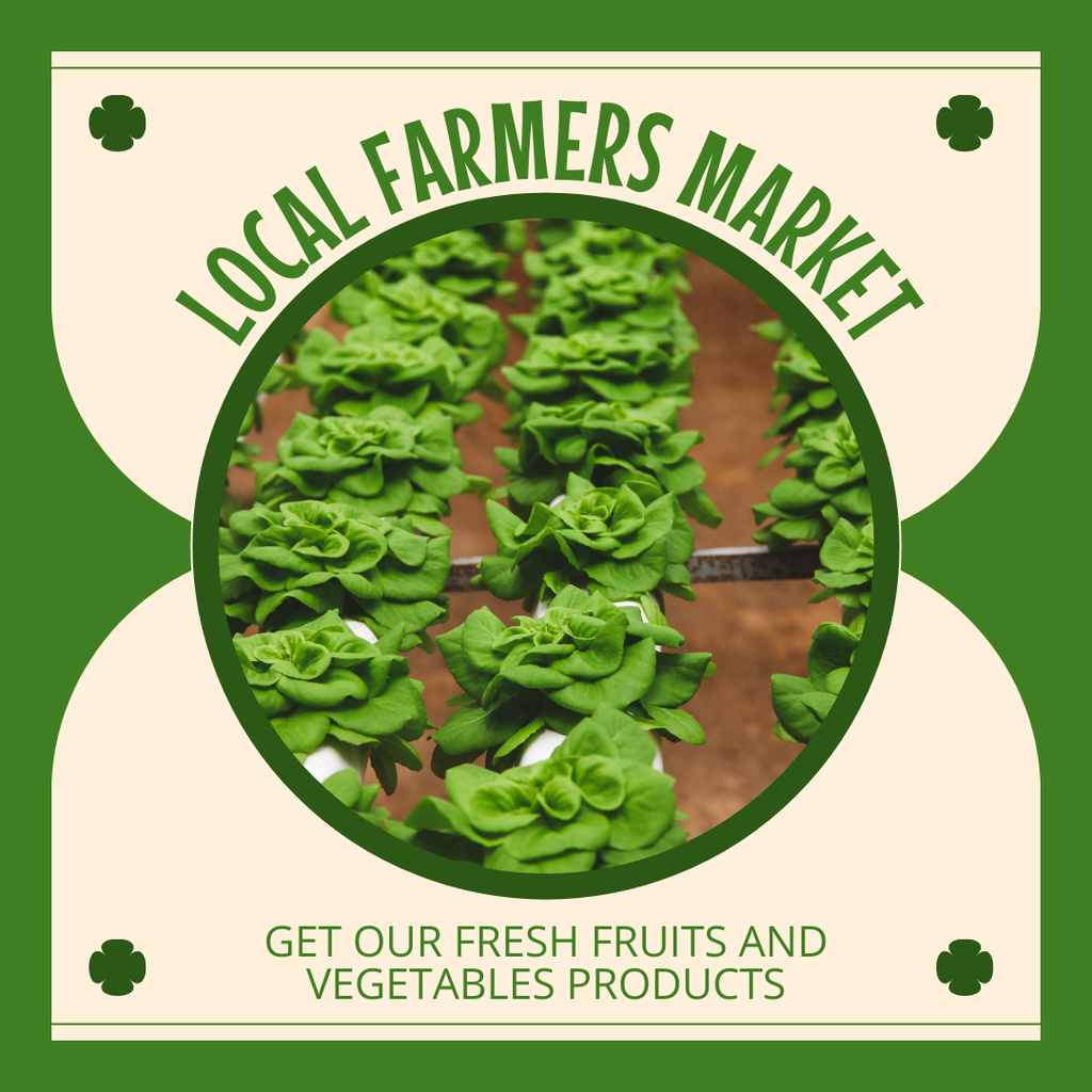 Local Farmer's Market offer with Garden Beds Instagram AD Design Template