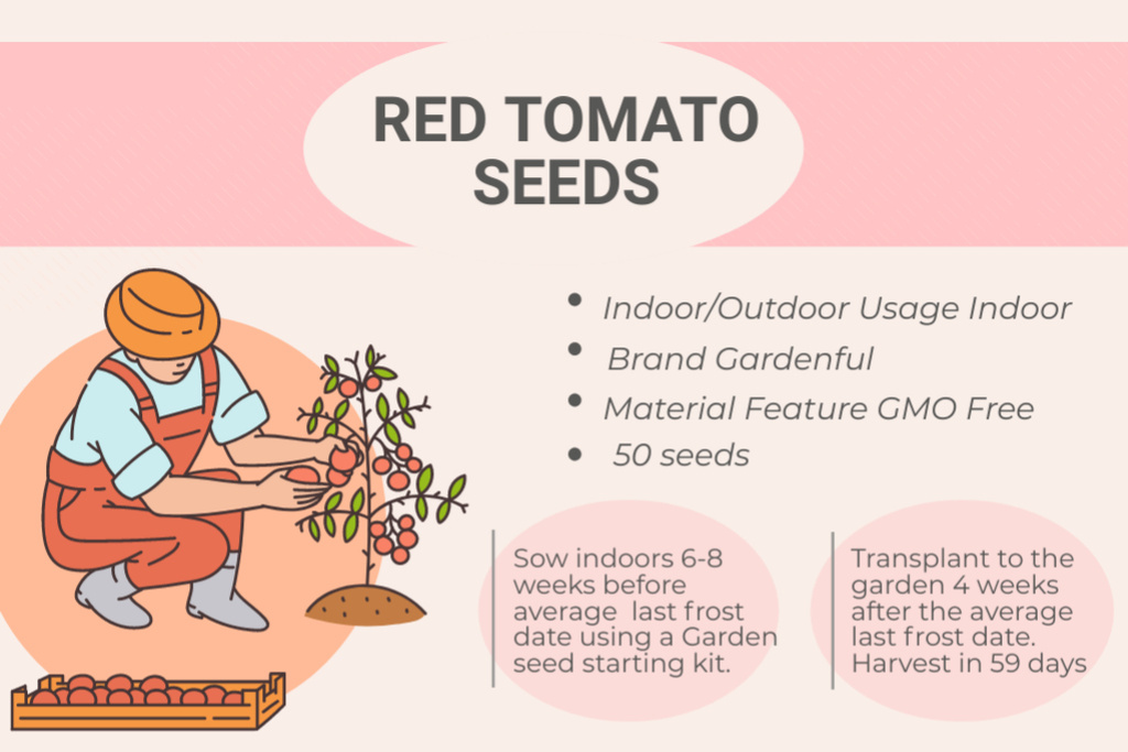 Designvorlage Red Tomato Seeds Sale für Label