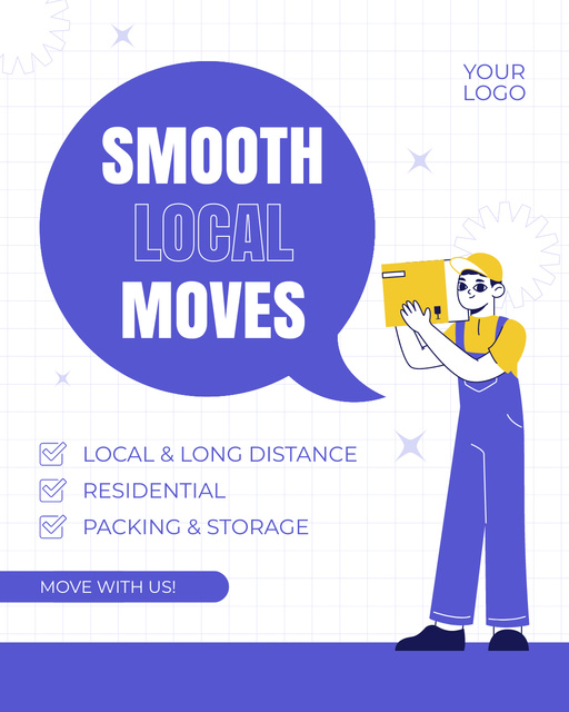 Moving Services Ad with List Instagram Post Vertical Design Template