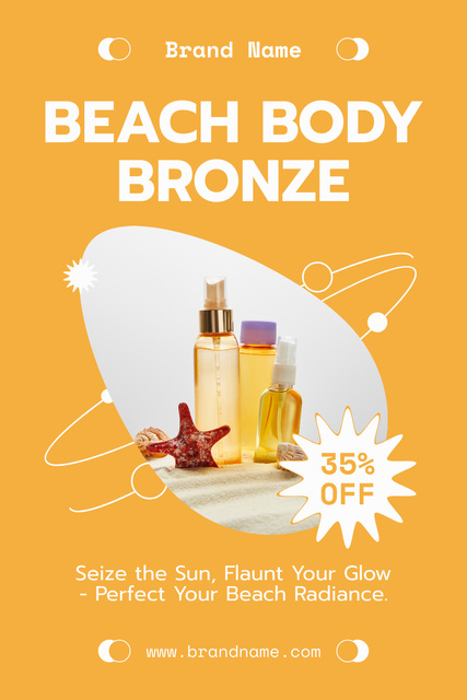 Cosmetics for Bronze Beach Tanning Pinterestデザインテンプレート