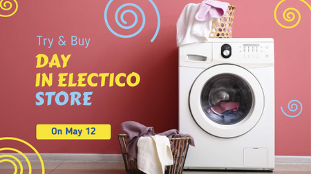 Appliances Offer Laundry by Washing Machine FB event cover tervezősablon