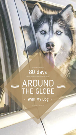 Travelling with Dog in Car Instagram Story Tasarım Şablonu