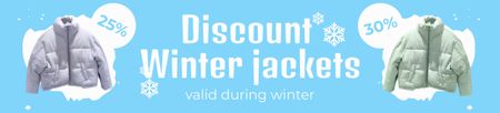 Ontwerpsjabloon van Ebay Store Billboard van Discount Offer on Stylish Winter Jackets