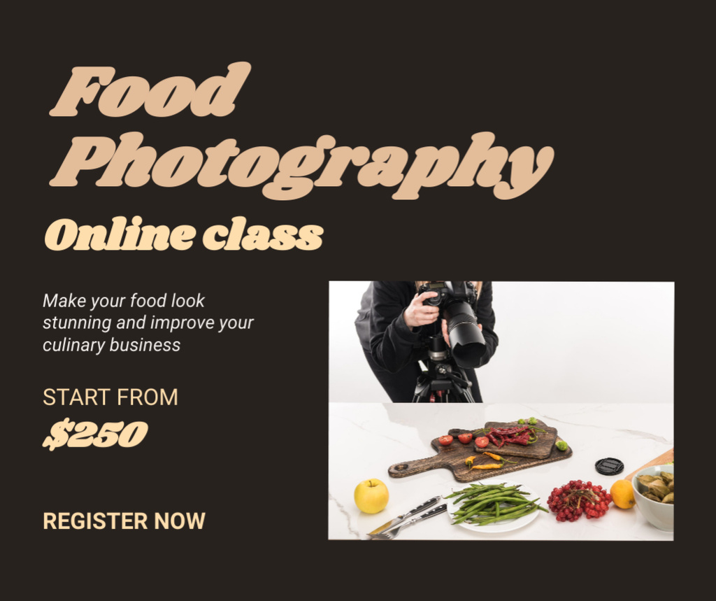 Food Photography Class  Facebook – шаблон для дизайна