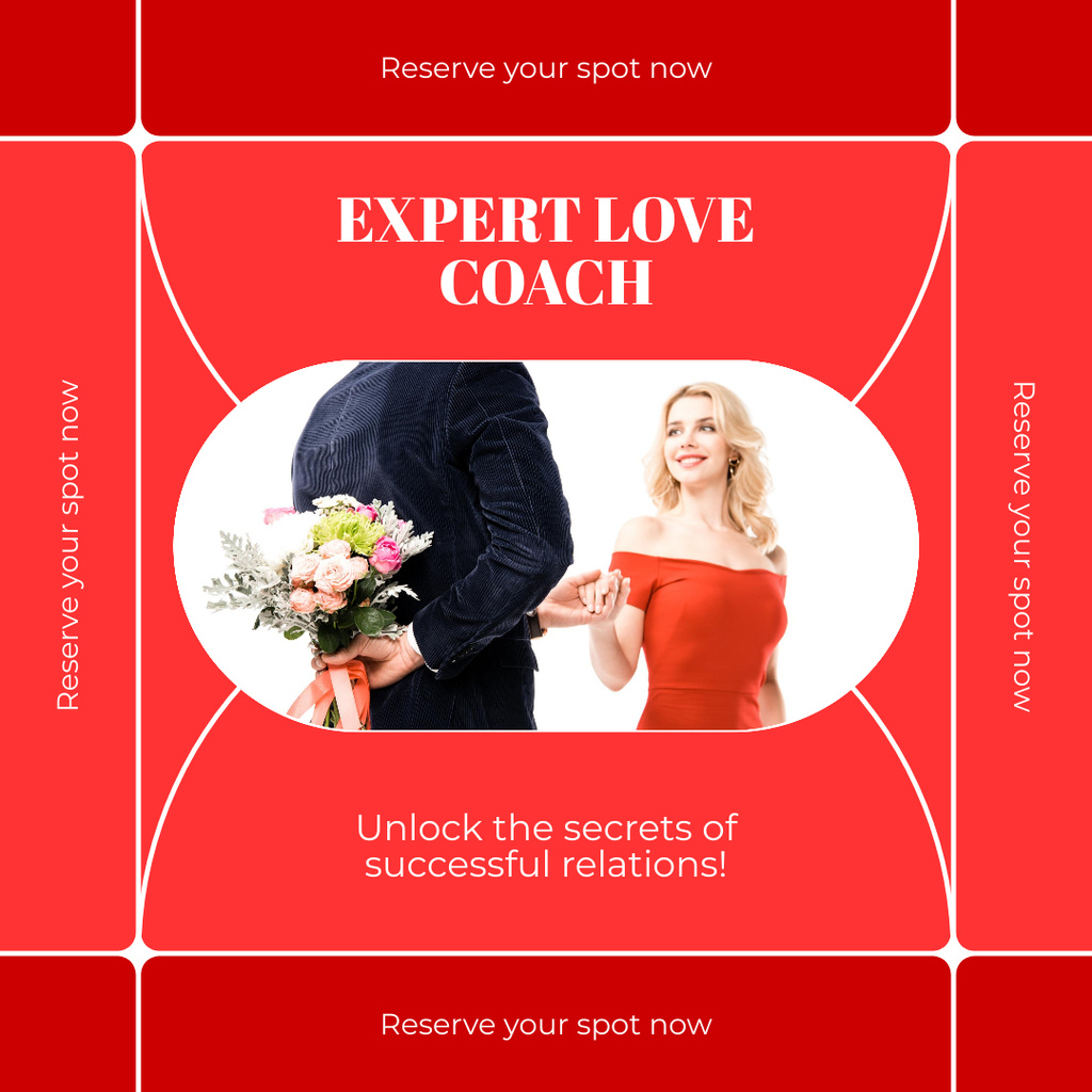 Relationship Expert Services Offer on Red Instagram Design Template