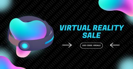 Ontwerpsjabloon van Facebook AD van Aankondiging verkoop virtual reality
