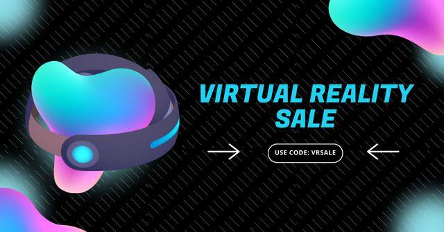 Virtual Reality Sale Announcement Facebook AD Πρότυπο σχεδίασης