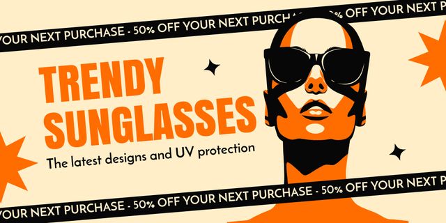Ontwerpsjabloon van Twitter van Unprecedented Sale on Sunglasses for Women