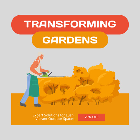 Prémiová sleva na obnovu zahrady Instagram Šablona návrhu