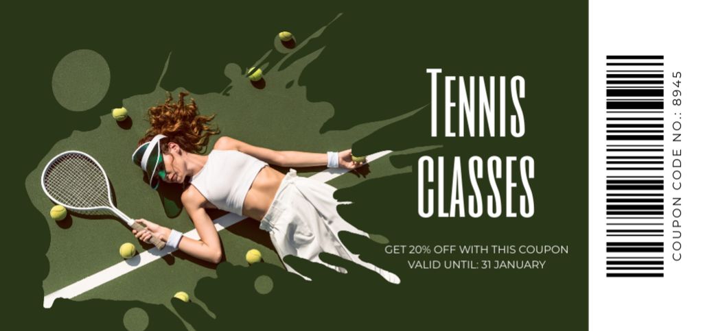 Platilla de diseño Tennis Classes Promotion Coupon Din Large
