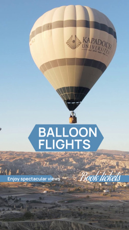 Balloon Flights Offer with Scenic Landscape Instagram Video Story Design Template