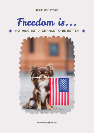 USA Independence Day Celebration Announcement Poster Design Template