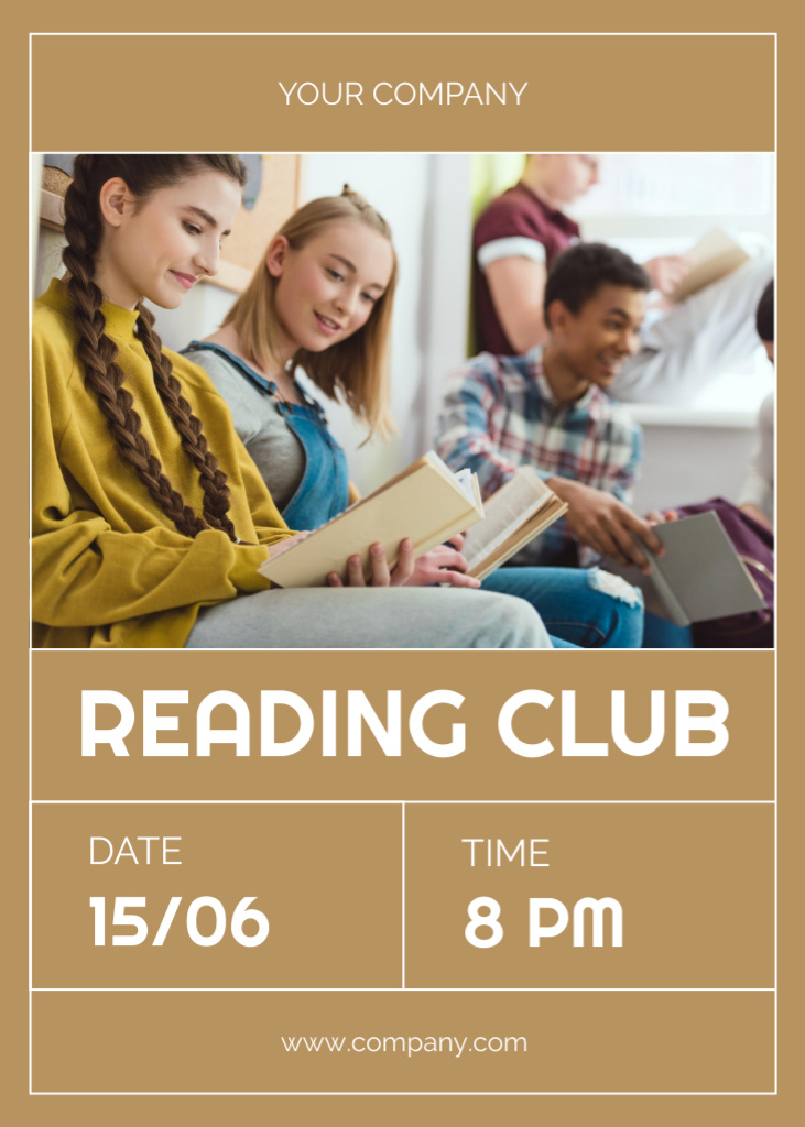 Reading Club Meeting Invitation tervezősablon
