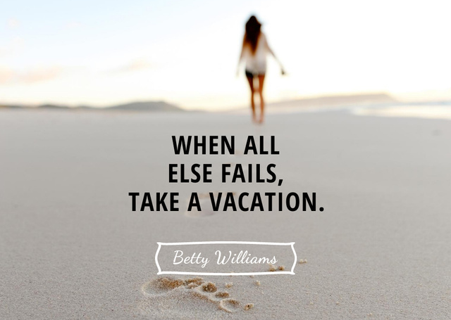 Citation about how take a vacation Card Design Template