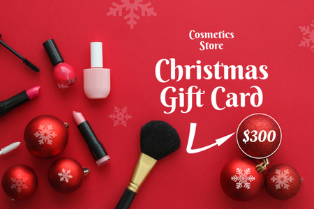 Cosmetics Offer on Christmas Gift Certificate Design Template