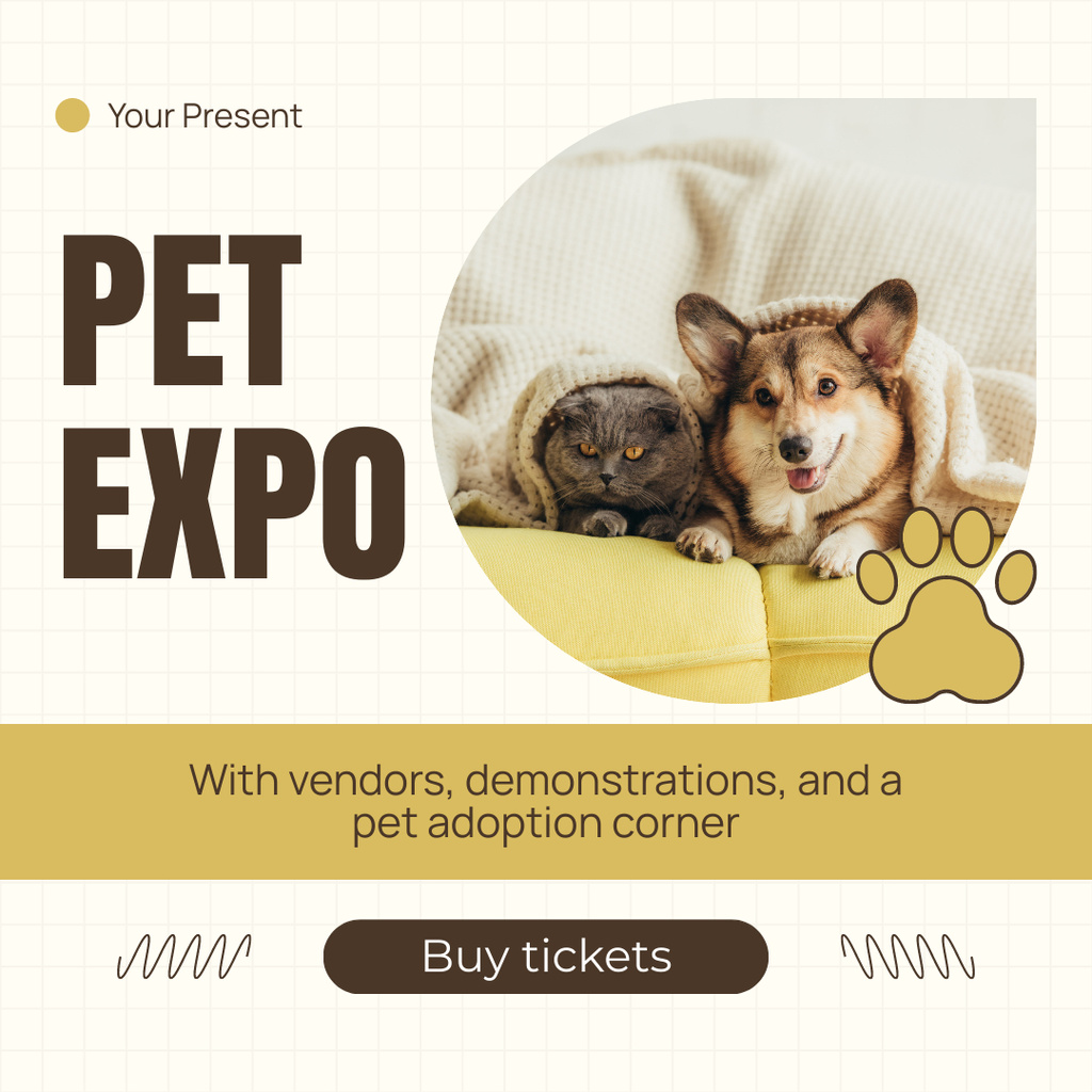 Designvorlage Pet Expo with Adoption Corner für Instagram AD